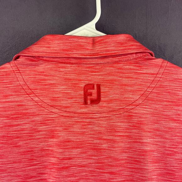 FJ FootJoy Men's Medium Golf Polo Performance Preppy Real Men Wear Pink Marbled - Picture 3 of 9